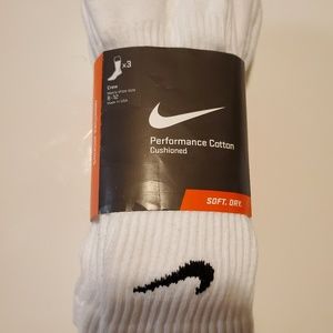 NIKE COTTON CUSHION CREW SOCKS WHITE SX4700-101 SI